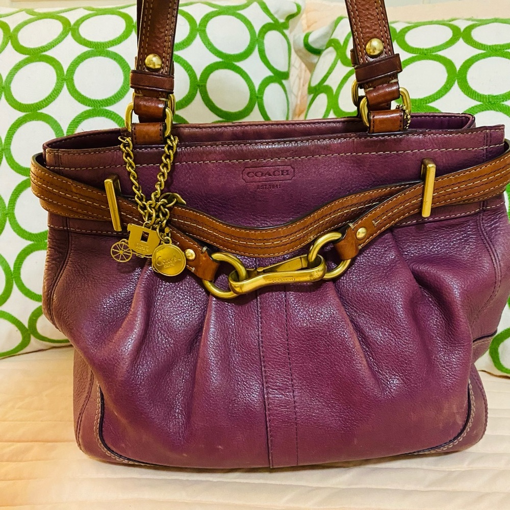 Purple leather Coach purchase.
